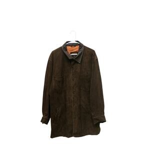 Robert Talbott Suede Jacket Men’s XL Brown Leather Collar Lined Coat